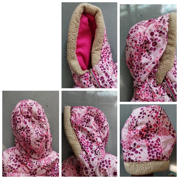 Pink Platinum GIRLS  Size 5/6 FLORAL PUFFER JACKET Coat - Picture 12 of 13
